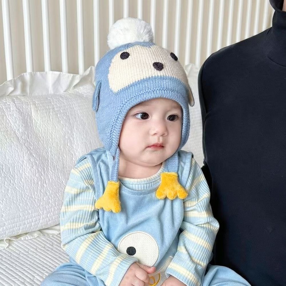Infant Beanie Hat With Ears - Adorable Baby Knitted Earflap Hat Winter