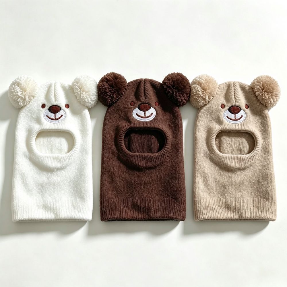 Infant Beanie Hat With Ears - Winter Thickened Baby Cap Bear Ear