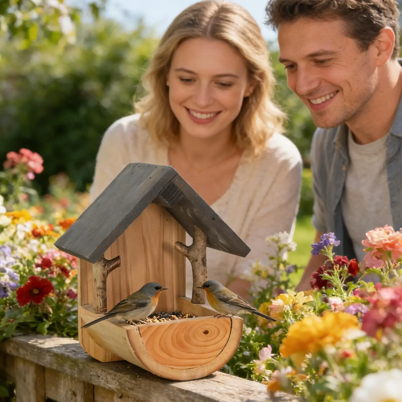 Wall Mount Wooden bird feeder  - Feeding recension och pris