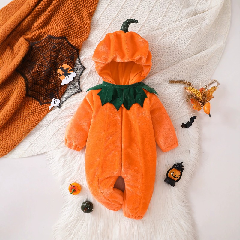 Newborn Baby Pumpkin Romper Ho - Cotton Baby Onesies Zipper recension och pris