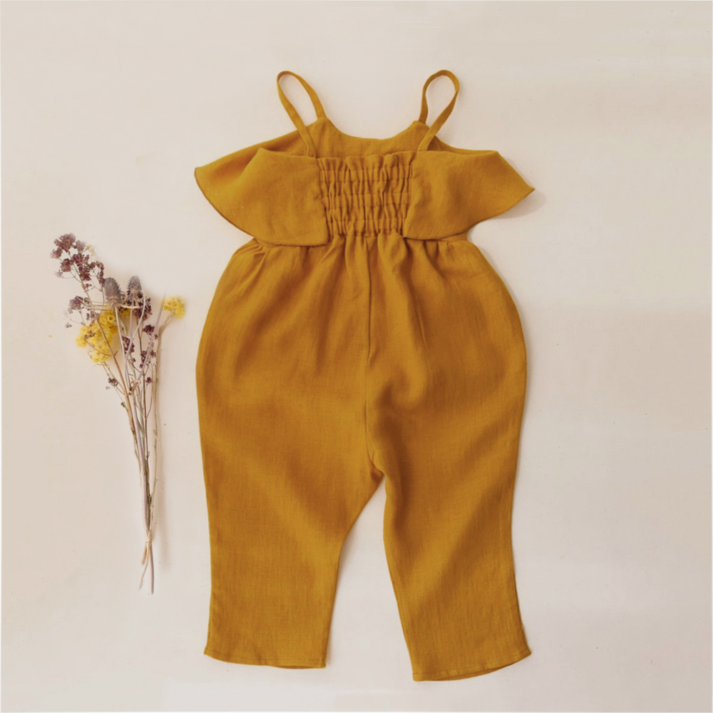 Baby Girl Summer Clothes Baby  - Baby Summer Linen Sleeveless Jumpsuit recension och pris
