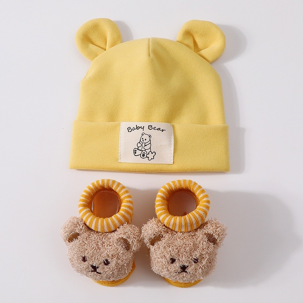 2Pcs/Set Cotton Baby Hat Socks - Infant Beanie Hat With Ears recension och pris