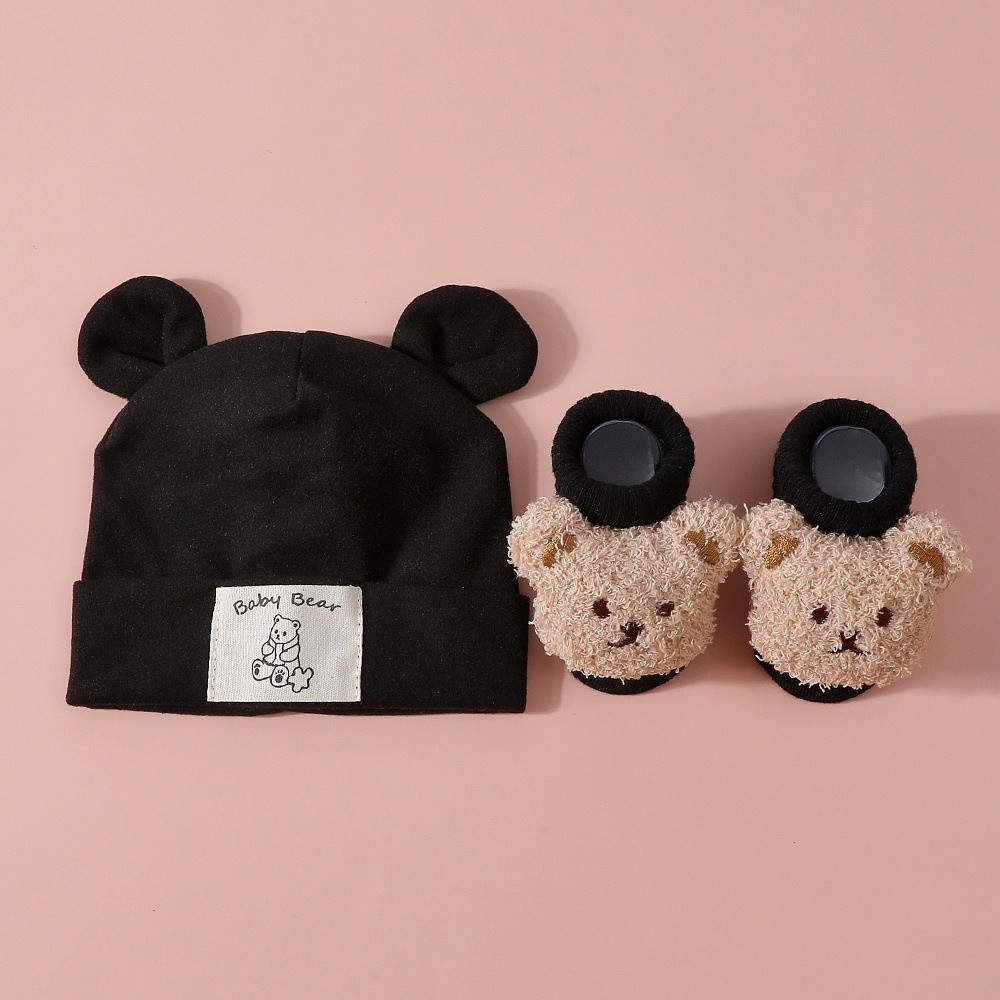 2Pcs/Set Cotton Baby Hat Socks - Infant Beanie Hat With Ears recension och pris