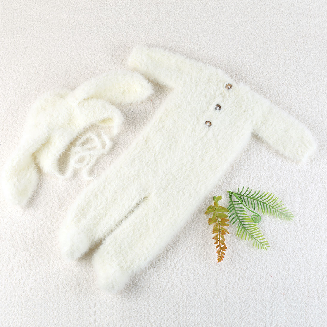 Vintage Knit Fluffy Teddy Bear - Infant Photography Props Outfit recension och pris