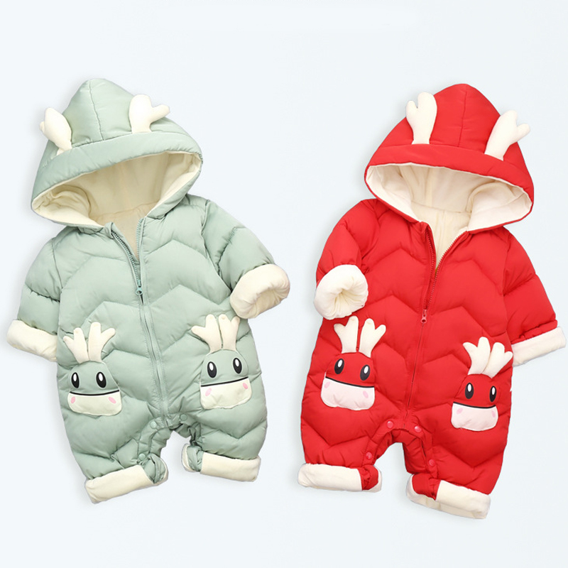 1-3Y Infant Thick Velvet Rompe - Cotton Baby Onesies Zipper recension och pris