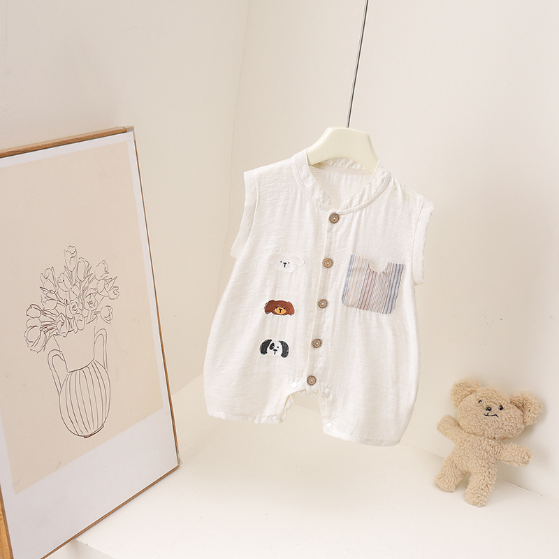 Baby Boys Summer Romper Cartoo - Baby Summer Linen Sleeveless Jumpsuit recension och pris